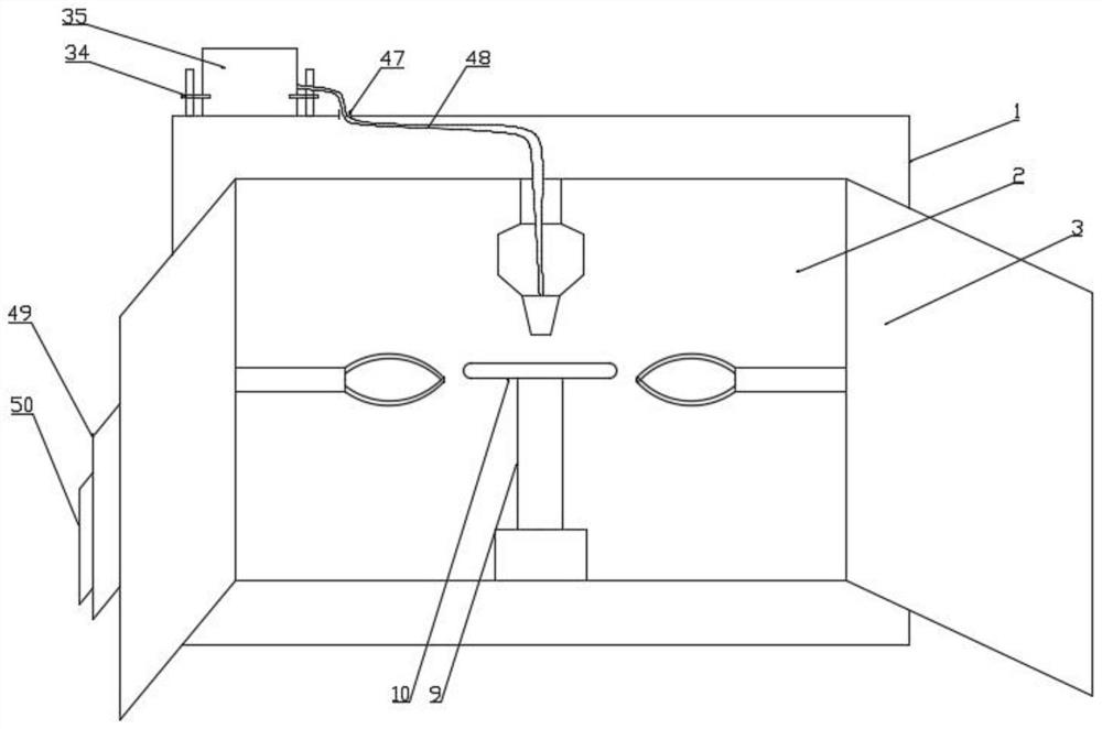 A high-efficiency spraying and drying device for automobile wheel hub spraying