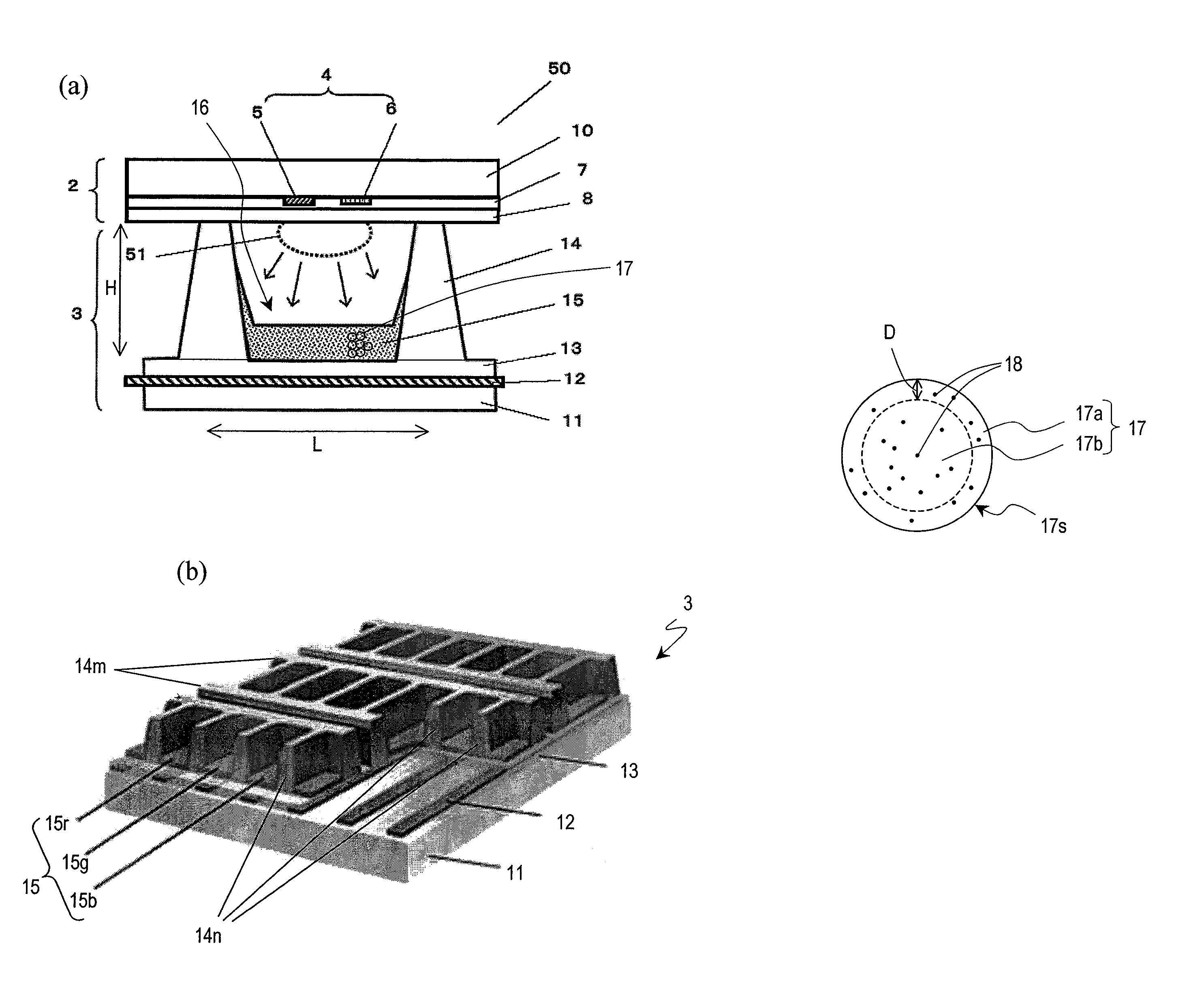Light emitting display device, plasma display device and phosphor particles