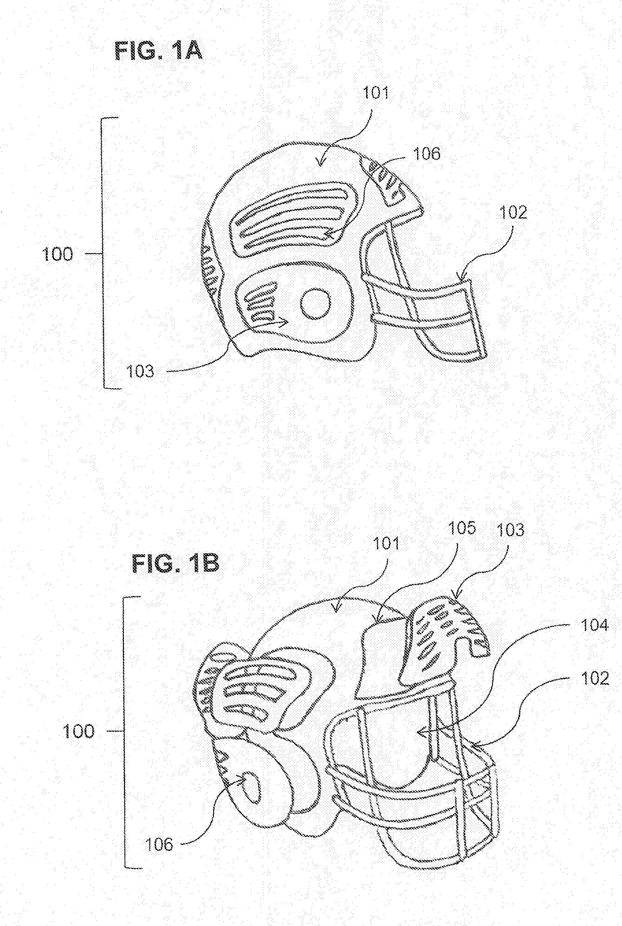 Sports helmet with collapsible modular elements