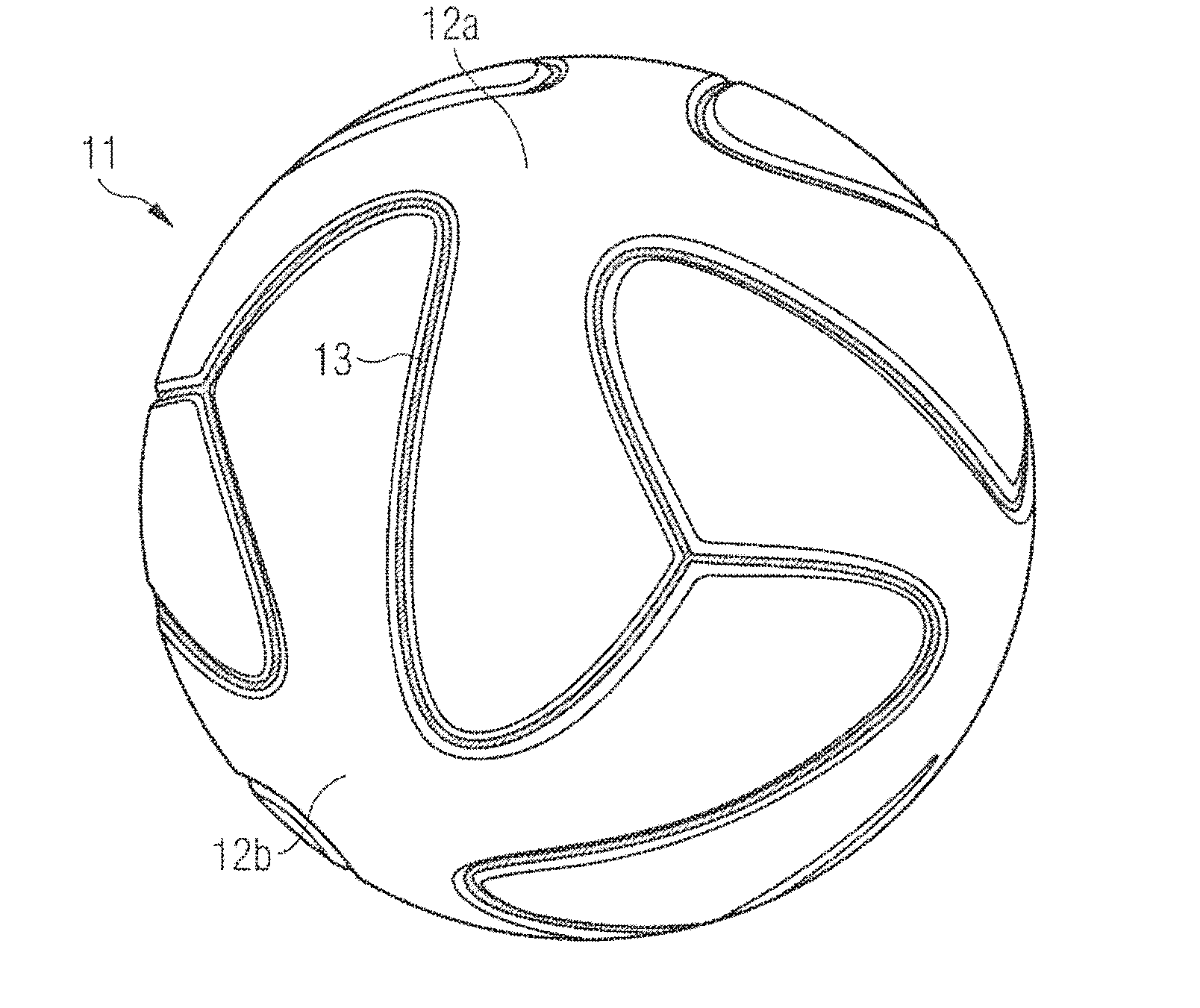Ball, in particular a soccer ball, and method of manufacturing a ball