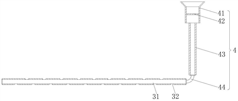 A rake tooth spray structure of an automatic rake turning machine