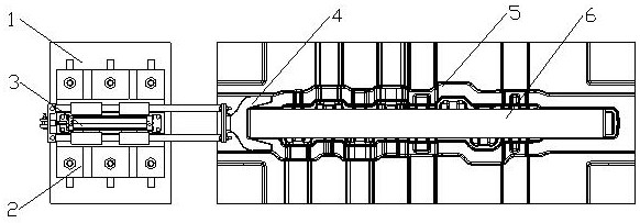 Blank positioning device and positioning method for large die forging