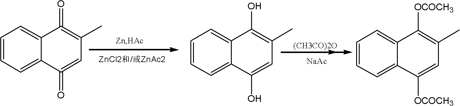 Method for synthesizing menadiol acetate