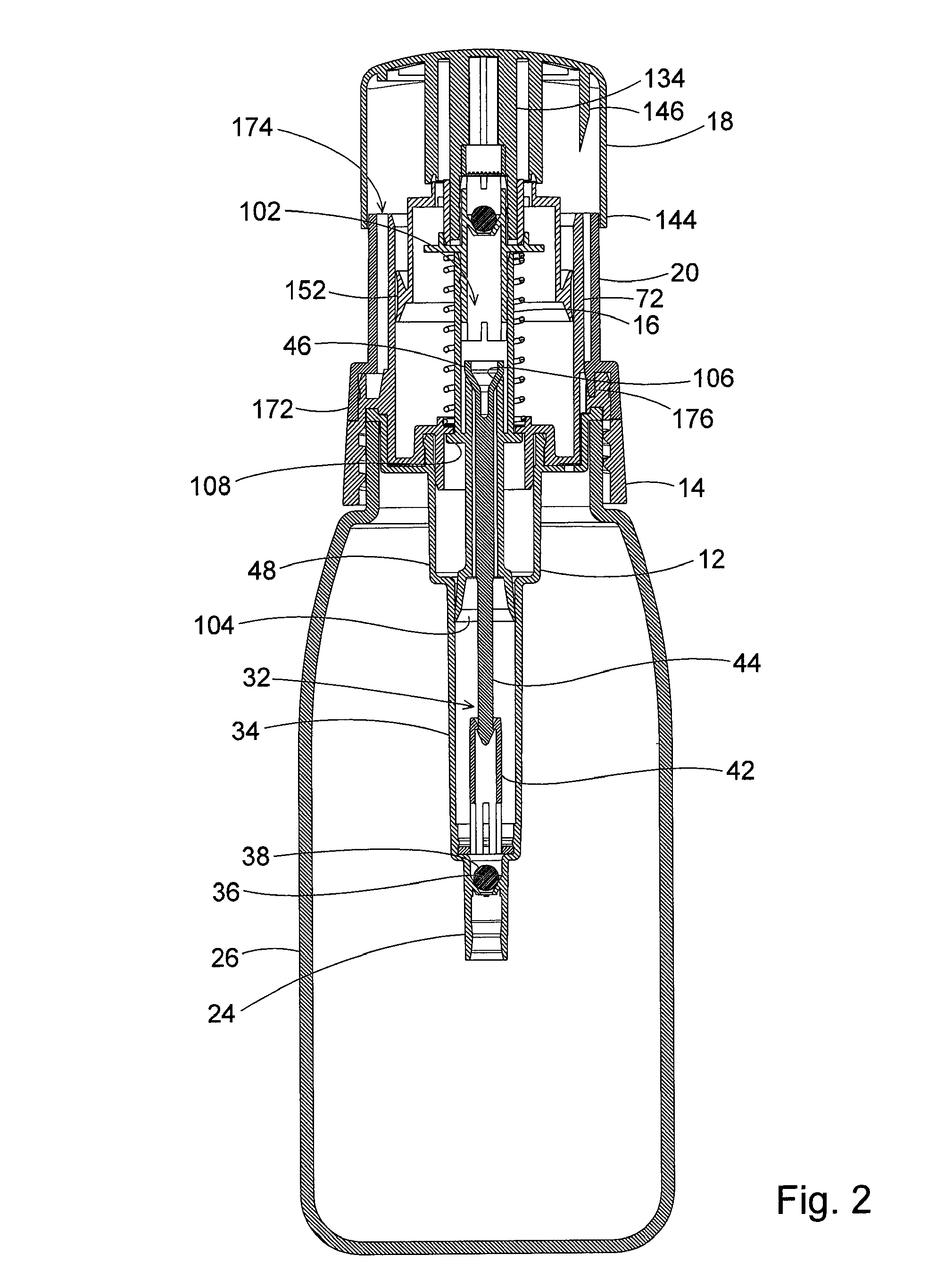 Rotating Collar and Locking and Venting Closure Connector for an Air Foaming Pump Dispenser
