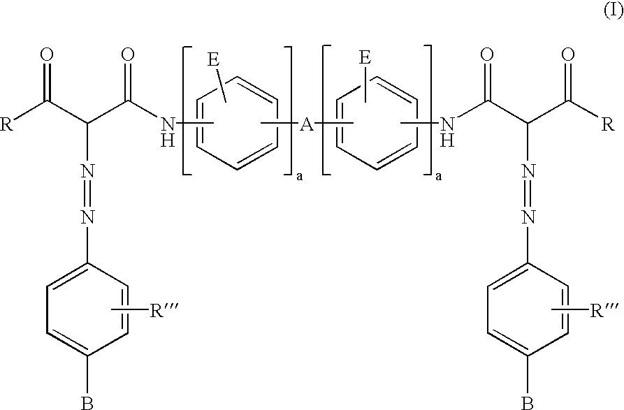 Polymeric bis-acetoacetanilide azo colorants