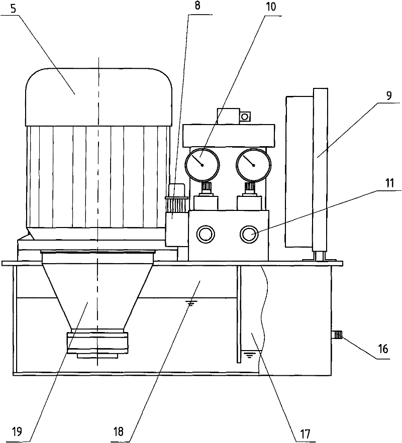 Integrated arrangement structure of decanter centrifuge and hydraulic station