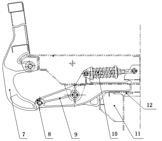 A device for preventing accidental opening of the side door of a self-rolling vehicle