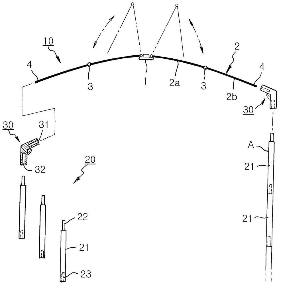 Combined large tent frame