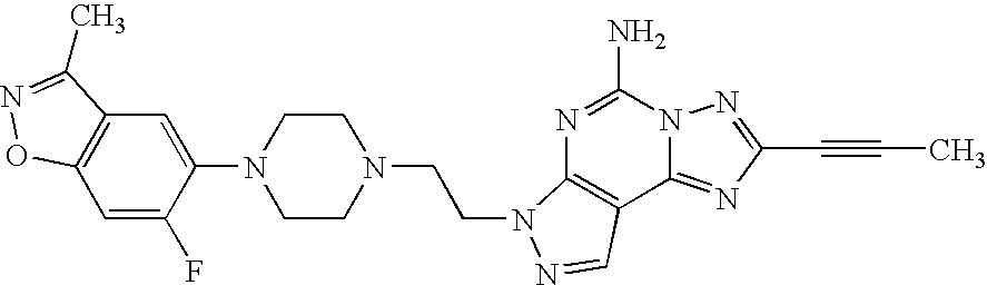 7-[2-[4-(6-fluoro-3-methyl-1,2-benzisoxazol-5-YL)-1-piperazinyl]ethyl]-2-(1-propynyl)-7H-pyrazolo-[4,3-e]-[1,2,4]-triazolo-[1,5-c]-pyrimidin-5amine