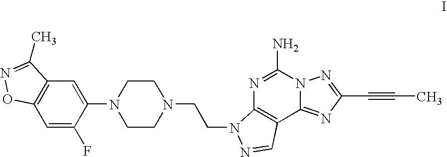 7-[2-[4-(6-fluoro-3-methyl-1,2-benzisoxazol-5-YL)-1-piperazinyl]ethyl]-2-(1-propynyl)-7H-pyrazolo-[4,3-e]-[1,2,4]-triazolo-[1,5-c]-pyrimidin-5amine