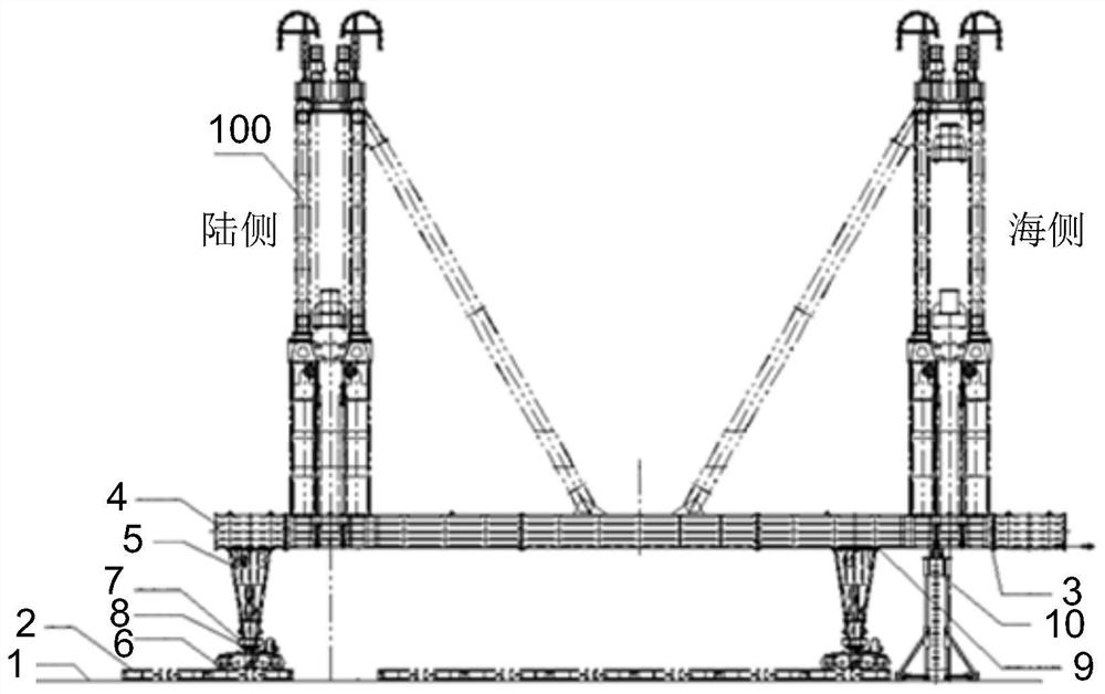 Lifting shifting device for large-scale bridge crane and shifting method