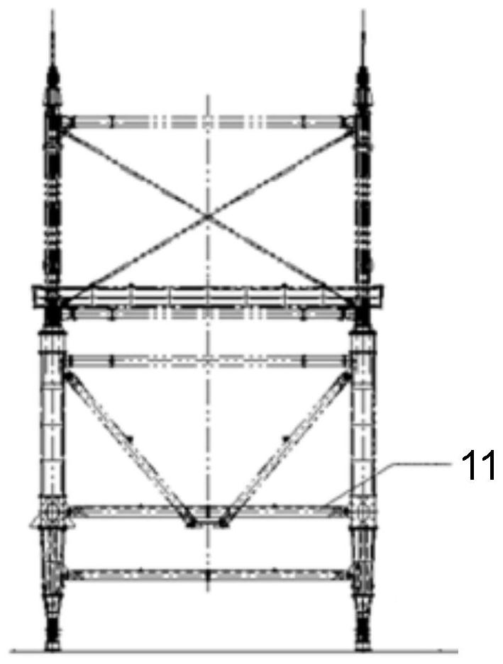 Lifting shifting device for large-scale bridge crane and shifting method