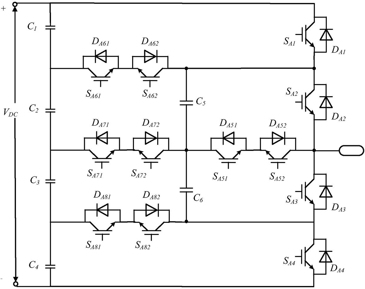 Five-level topological structure used for power conversion system