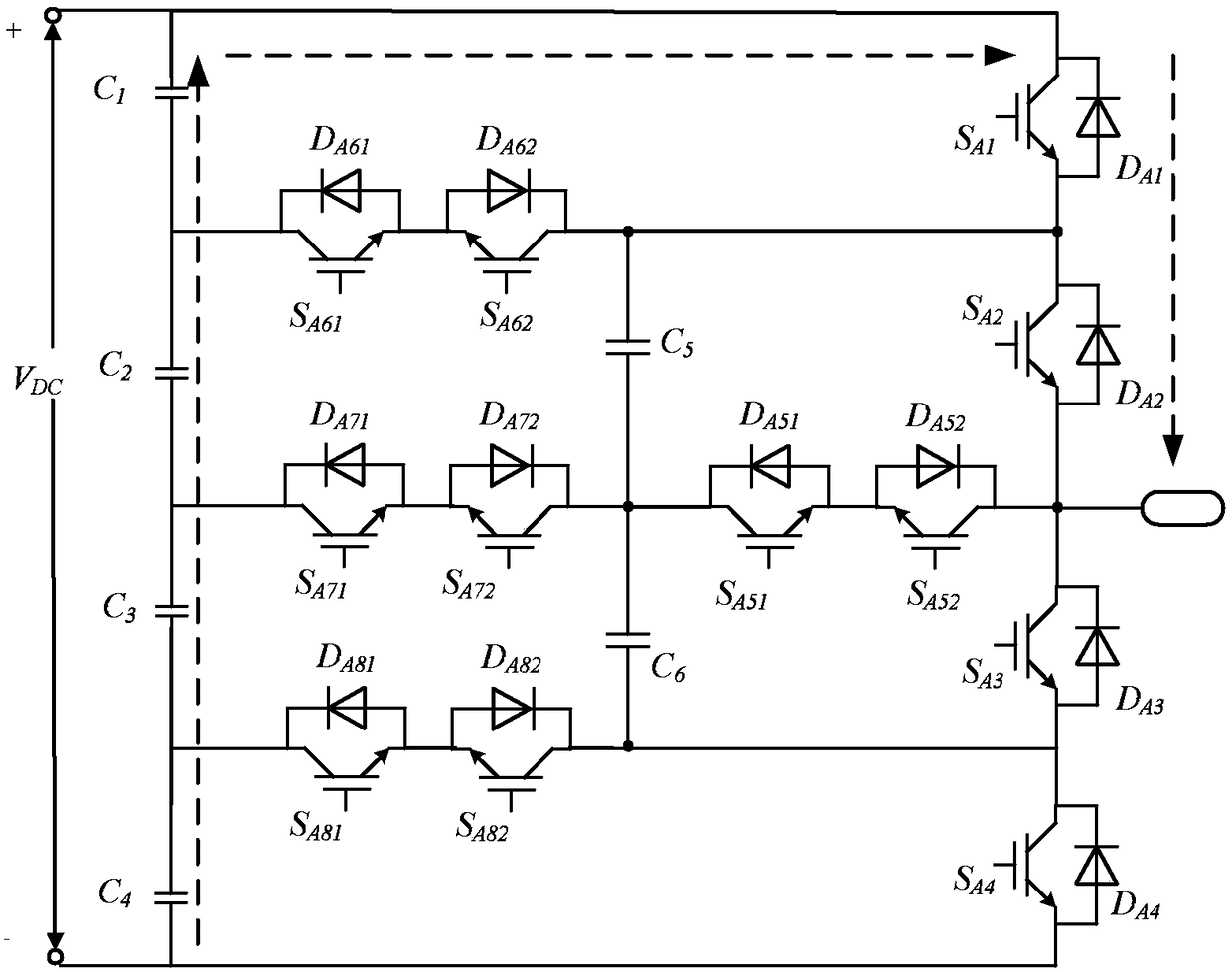 Five-level topological structure used for power conversion system