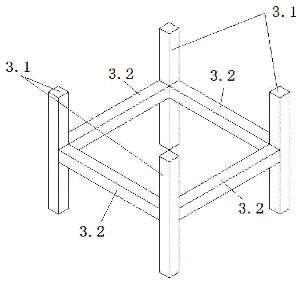 Dam with pile groups and permeable frame and construction method of dam