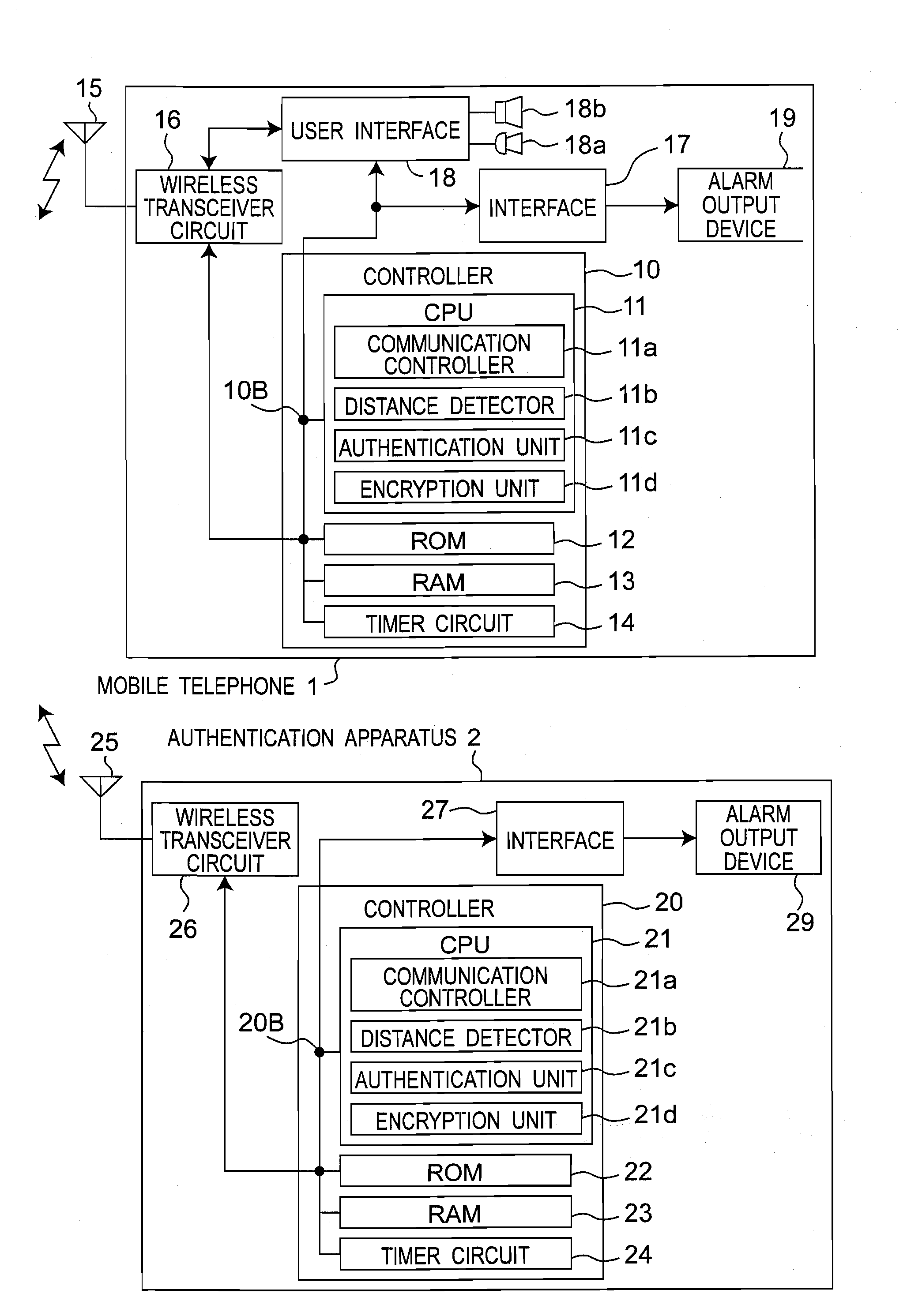Wireless device monitoring system including unauthorized apparatus
and authentication apparatus with security authentication function
