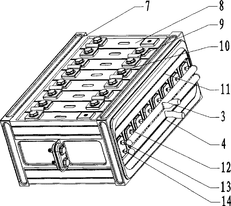 Power battery module with liquid cooling system