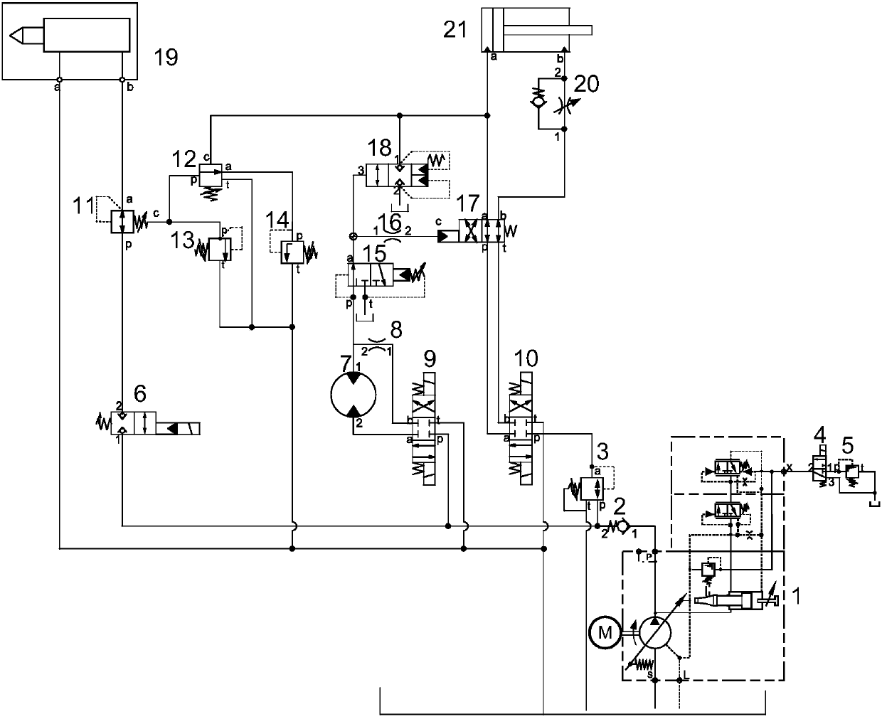 Rock drill and hydraulic drilling control system thereof