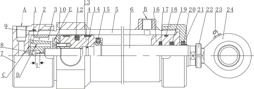 Taper sleeve type mechanical locking oil cylinder