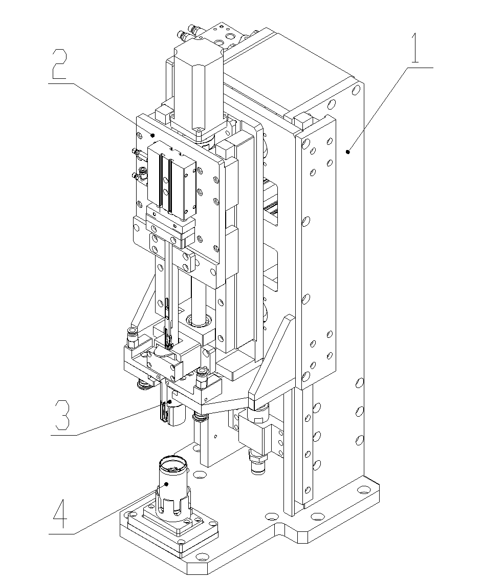 Device for automatically and synchronously assembling magnetic shoes and U-shaped spring of direct-current motor