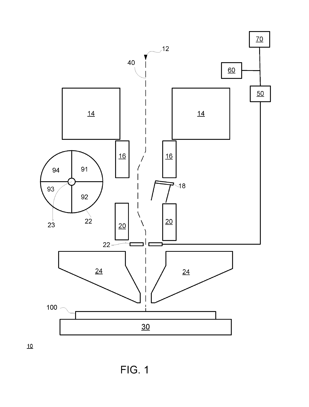 Imaging an area that includes an upper surface and a hole