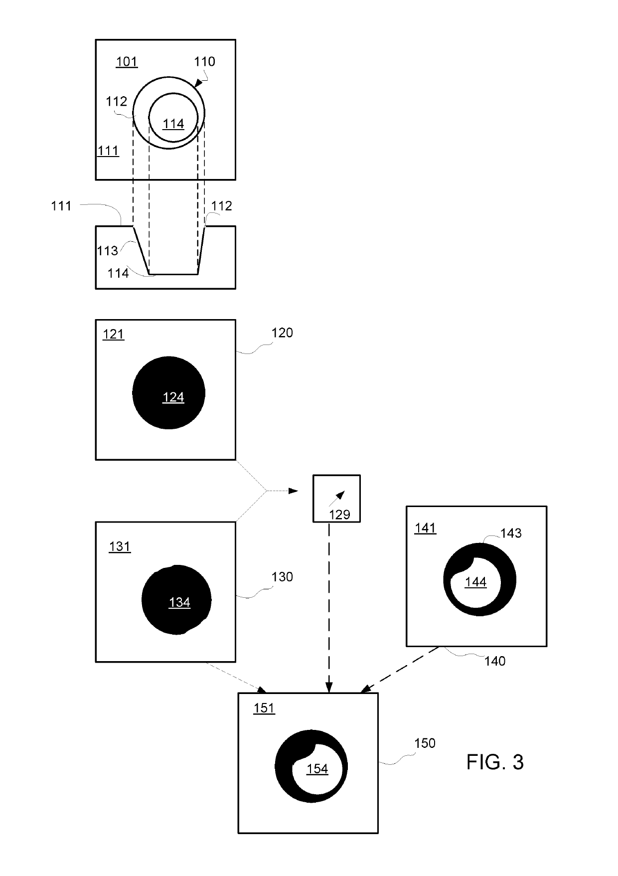 Imaging an area that includes an upper surface and a hole