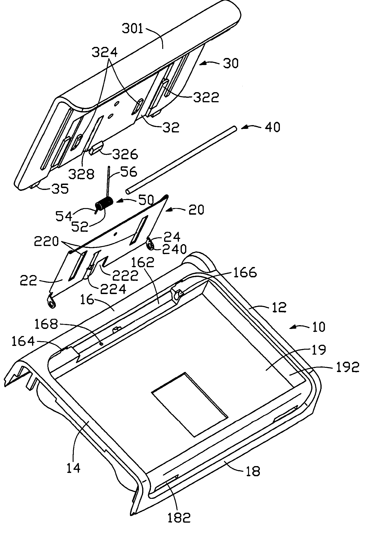 Connecting mechanism for a battery case and a body of a portable electronic device