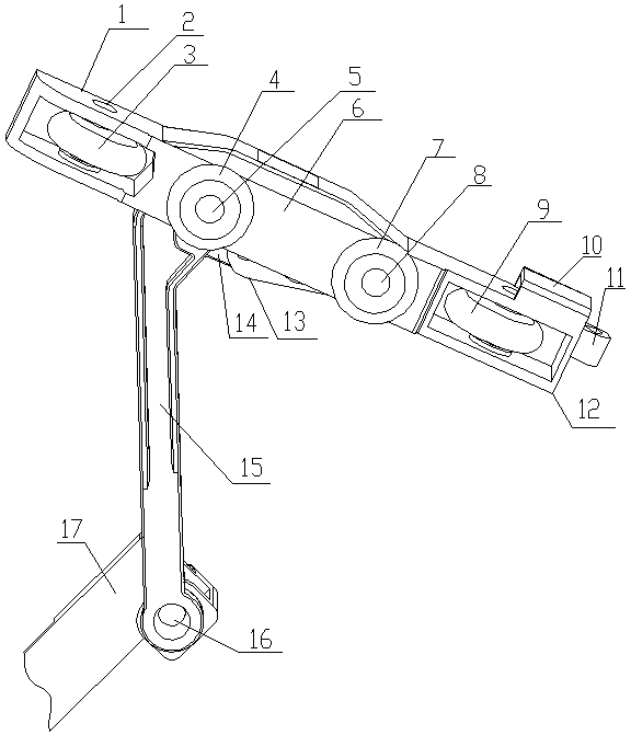 Door and window frame connecting device of sliding-plug translation inward tilt-turn door and window