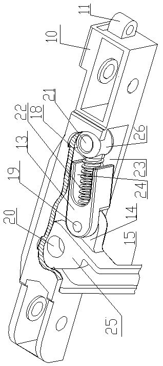 Door and window frame connecting device of sliding-plug translation inward tilt-turn door and window