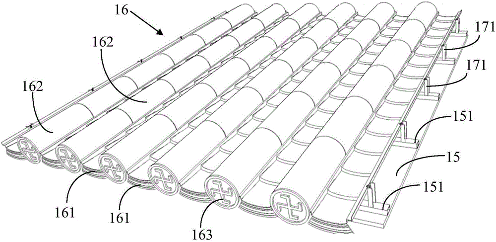 Combined eave system with large-span steel structure and bracket system wood structure and construction method of combined eave structure