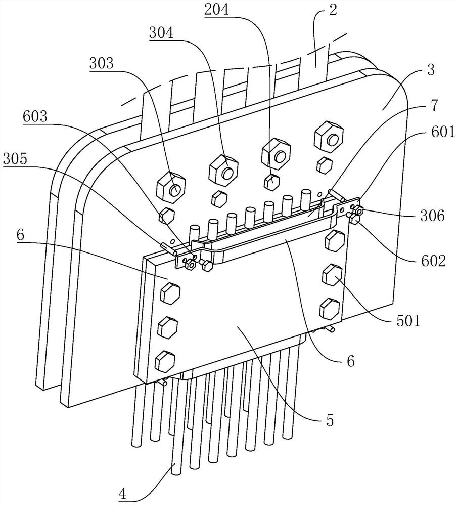 A rope head combination structure for indoor construction hoist