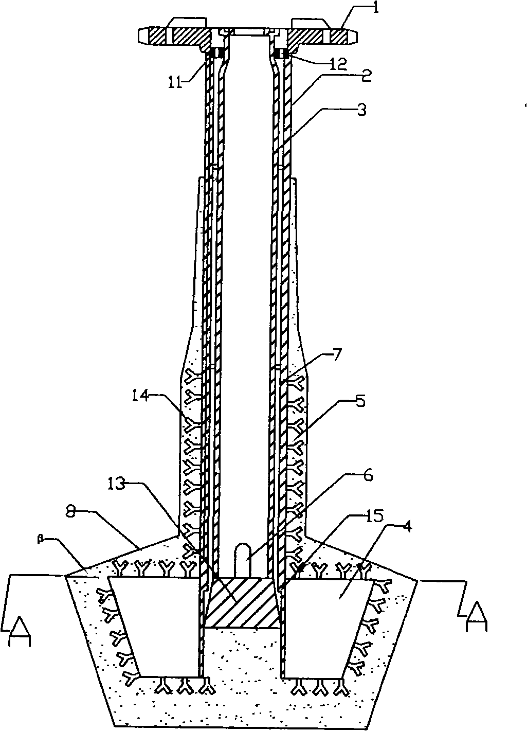 Stirring head for use in molten iron desulfurization