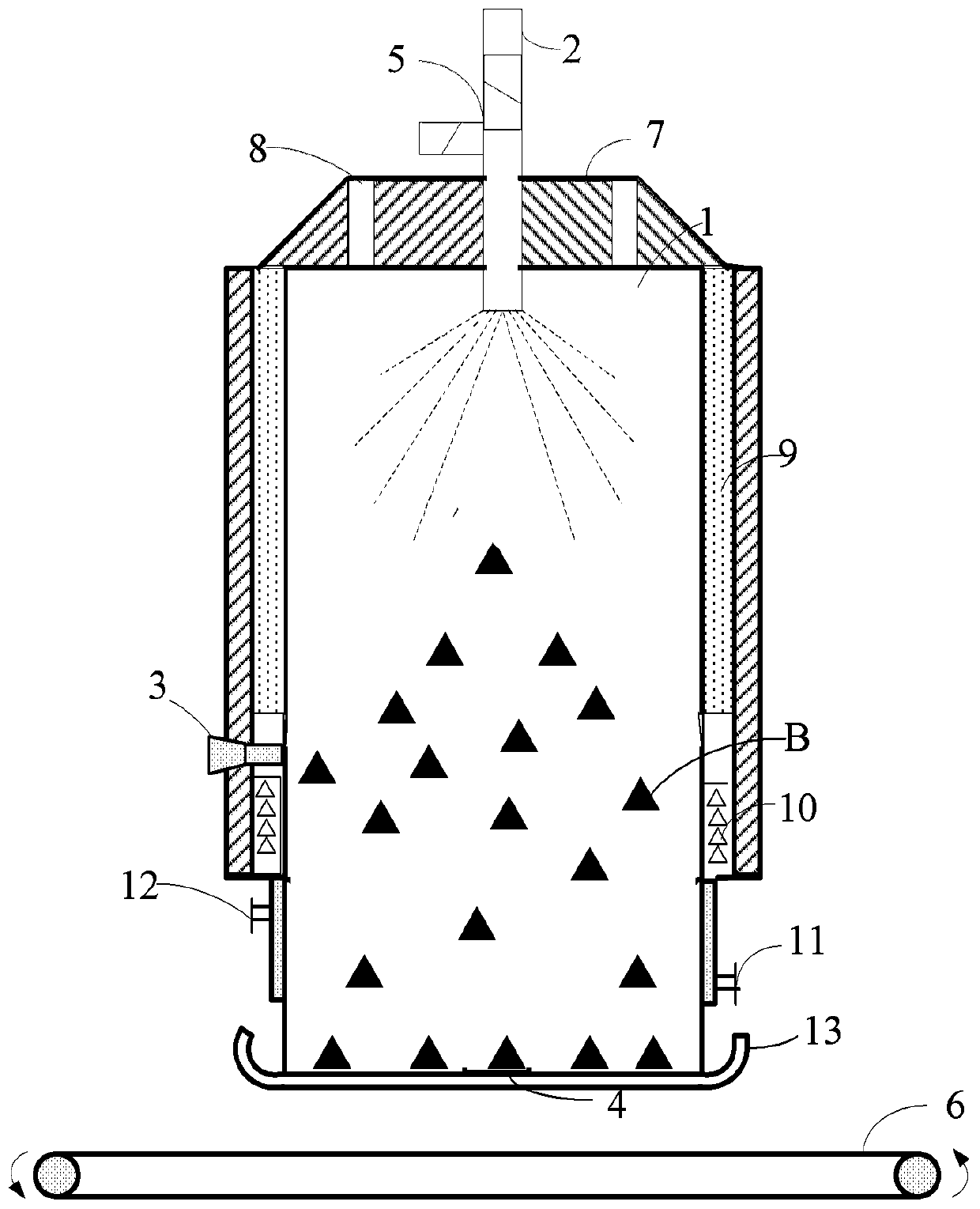 Sedimentation type self-propagation reactor for compound containing silicon and nitride