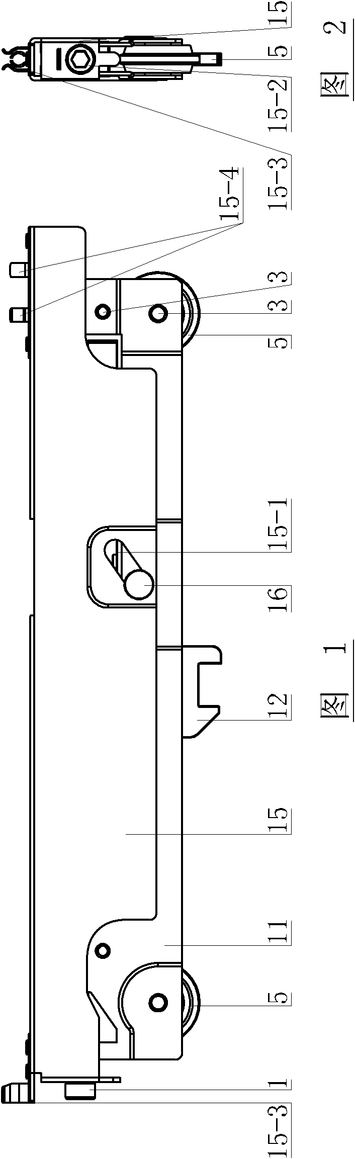 Damper-including sliding wheel assembly under wall cabinet door