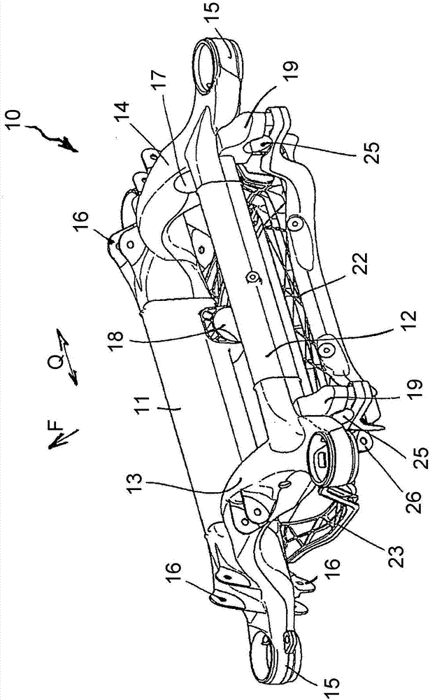 Motor vehicle having an axle bracket