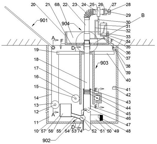 Square sprinkling irrigation device capable of automatically stretching and adding pesticide