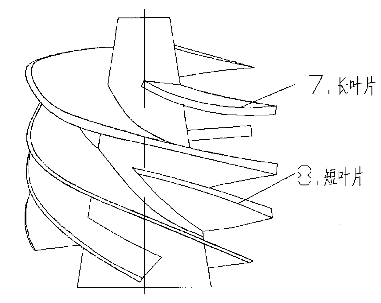 Structural design of pump with front preswirl plate of inducer having long and short vanes