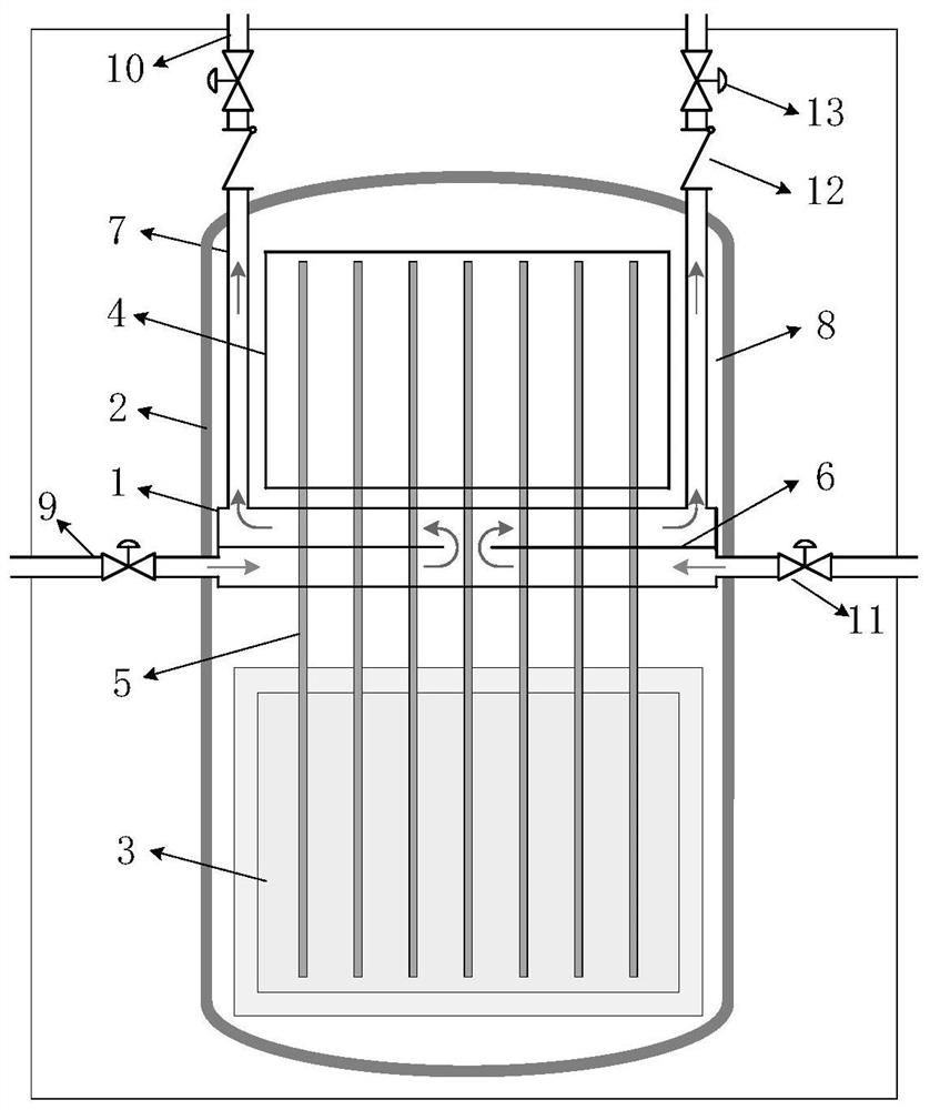 A passive waste heat removal system for high temperature heat pipe stack