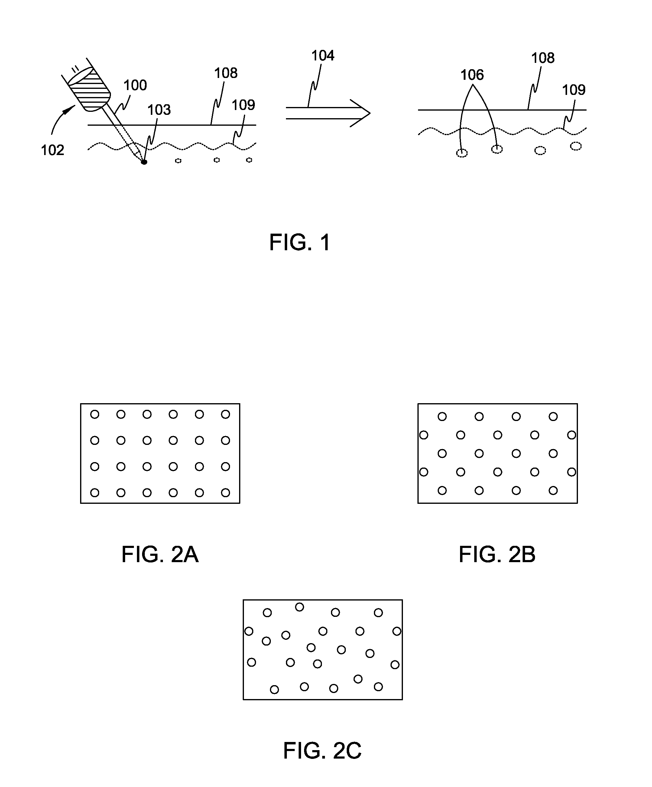 Methods for delivery of sub-surface array of absorber materials and methods of light irradiation therapy