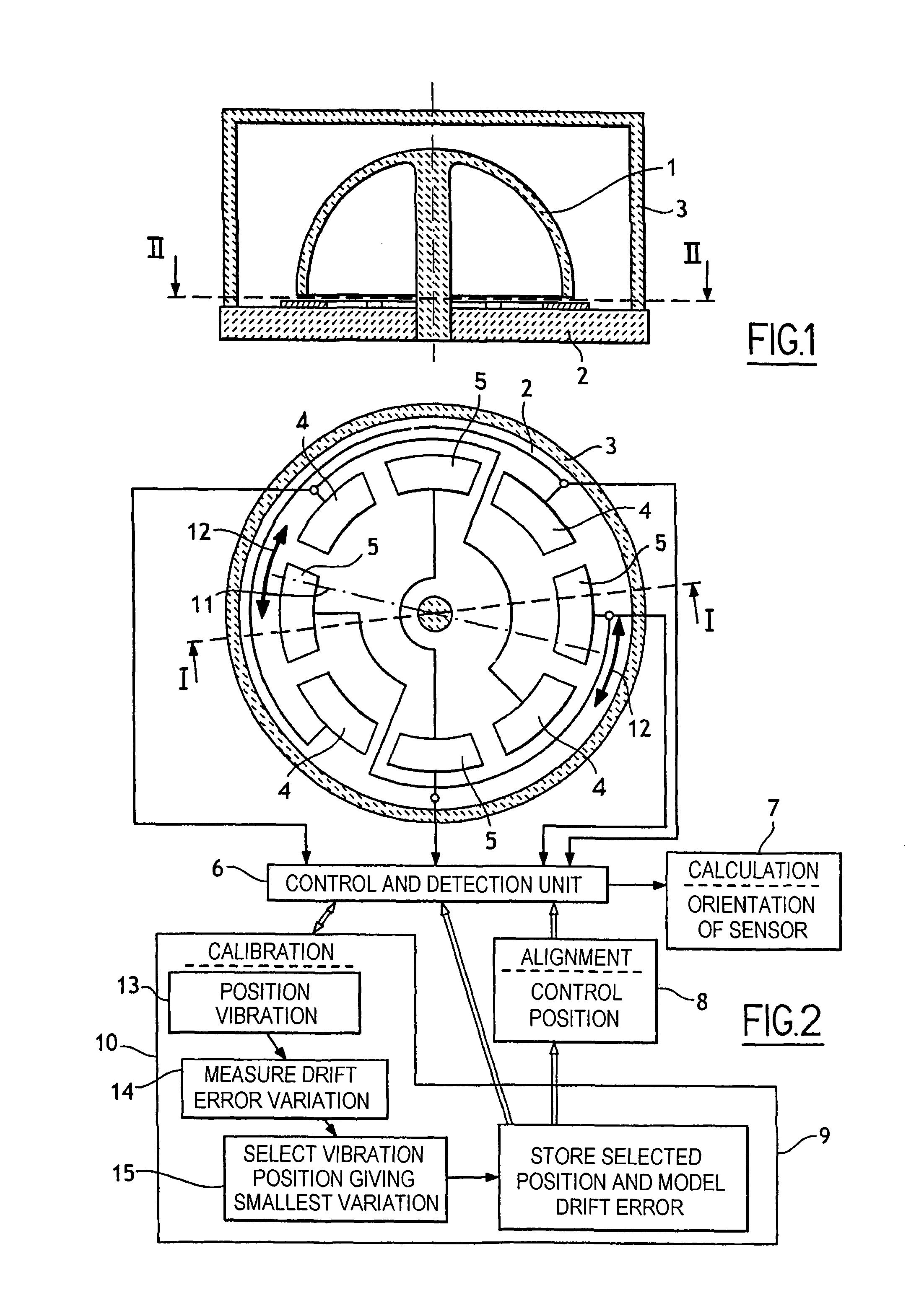 Method of aligning an axisymmetric vibrating sensor inertial navigation system and corresponding inertial navigation system