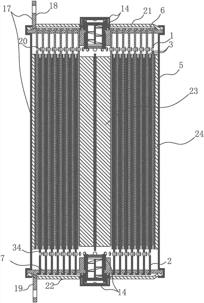 Winding type storage battery with continuous tabs and asymmetric hybrid electrodes