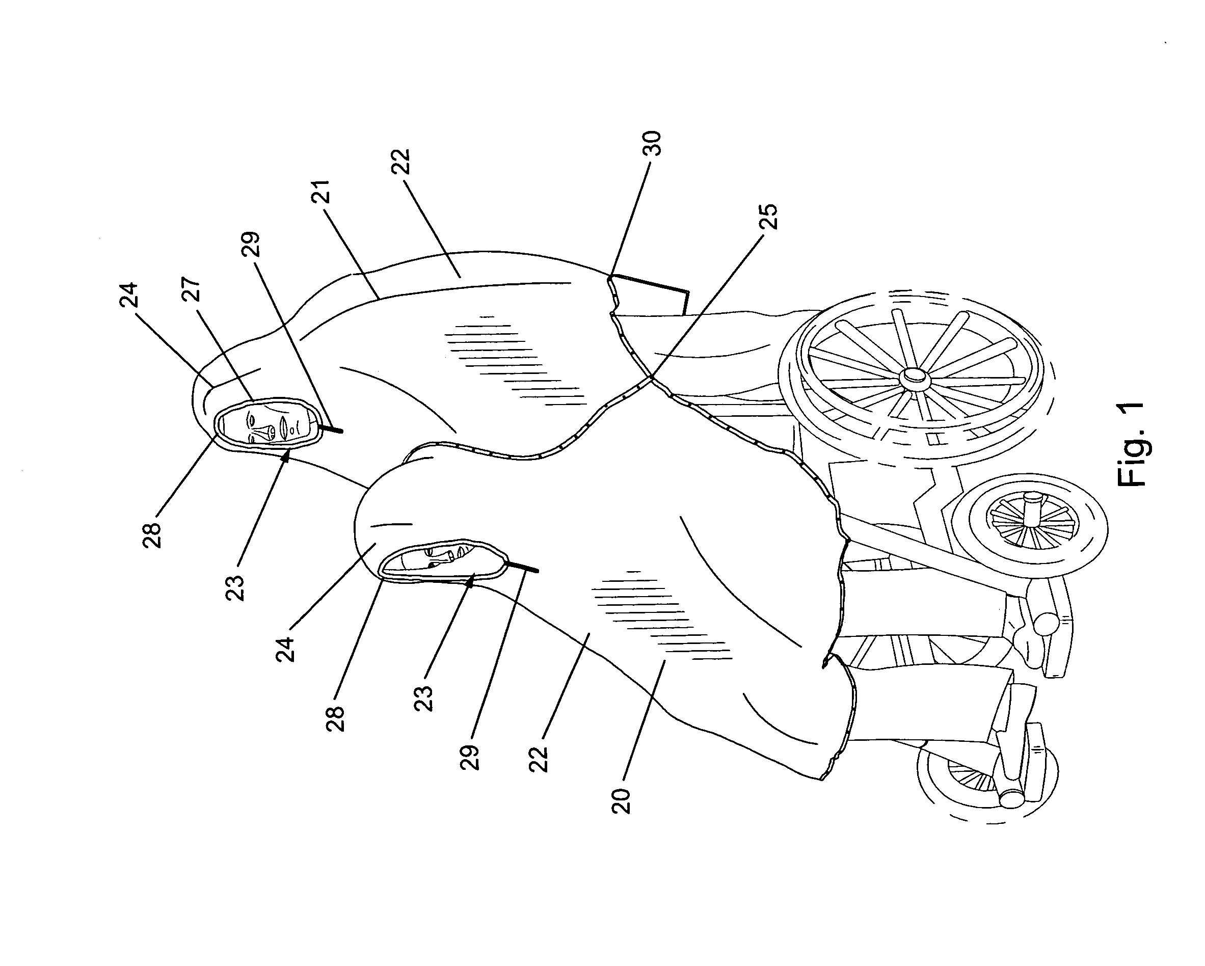 Combined multi-person and wheelchair protective covering and associated method