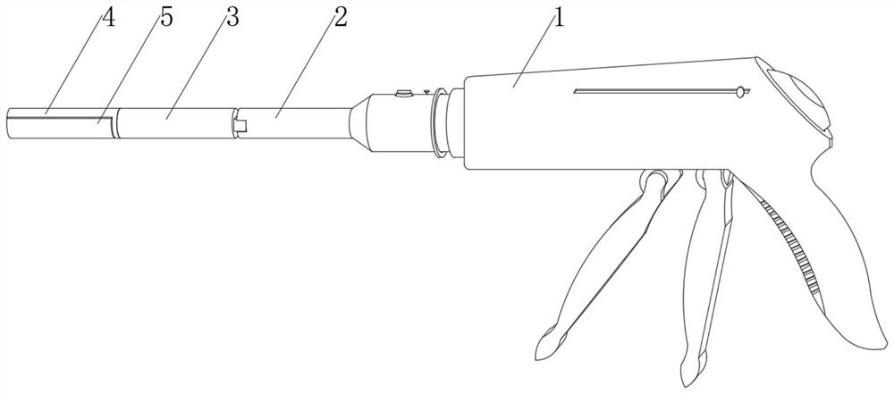 End angle adjustable anastomat for intracavity cutting