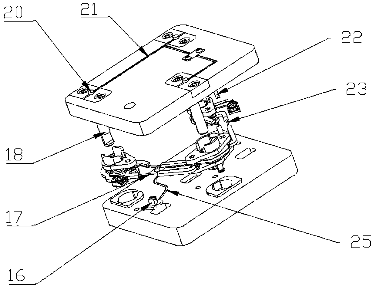 A detection device and control method for simultaneously detecting the force value and stroke of a click mechanism of a vehicle