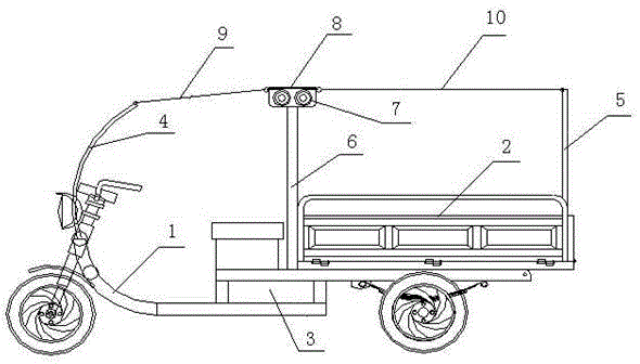 Multi-purpose telescopic sunshade roof electric tricycle