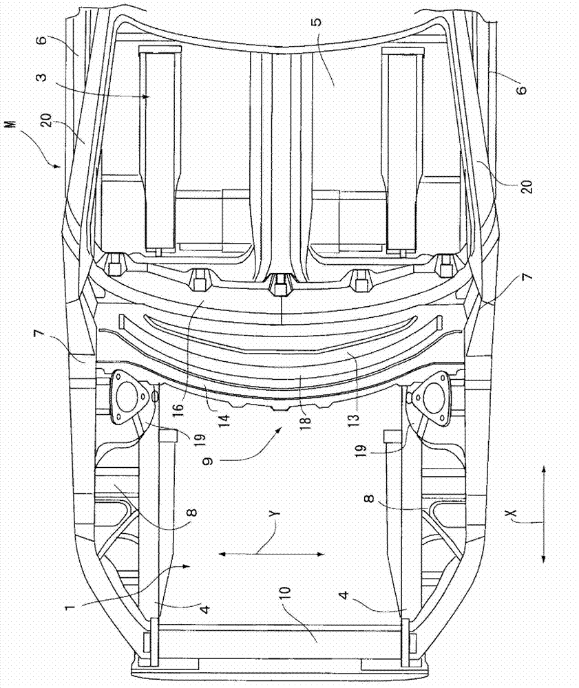 Vehicle strut tower support reinforcing structure