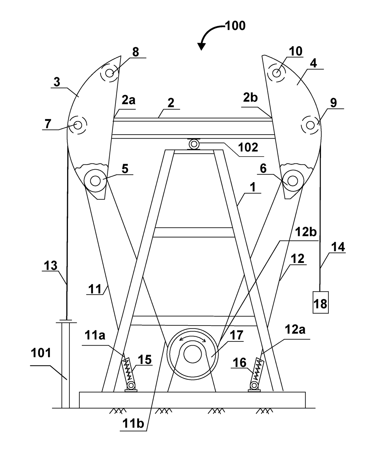 Dual horsehead block and tackle pumping unit