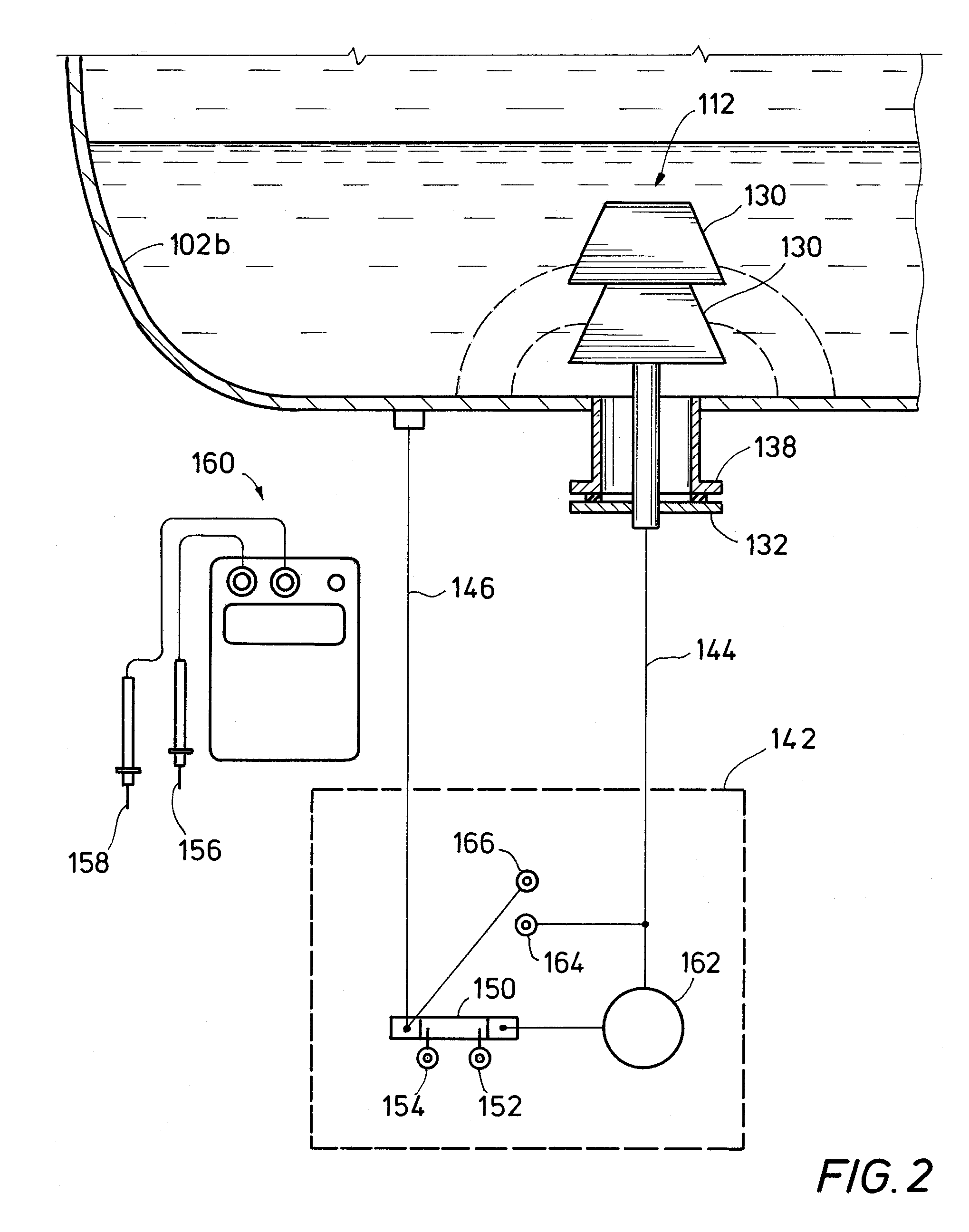 Cathodic protection automated current and potential measuring device for anodes protecting vessel internals