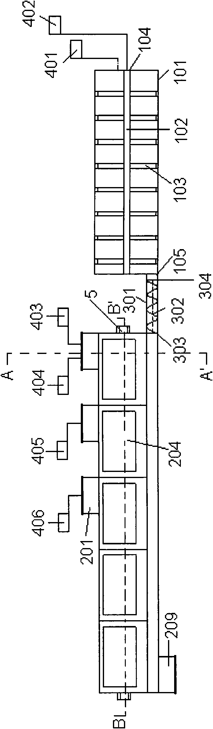 Two-stage horizontal type mixing device with multiple dispersion system and method thereof