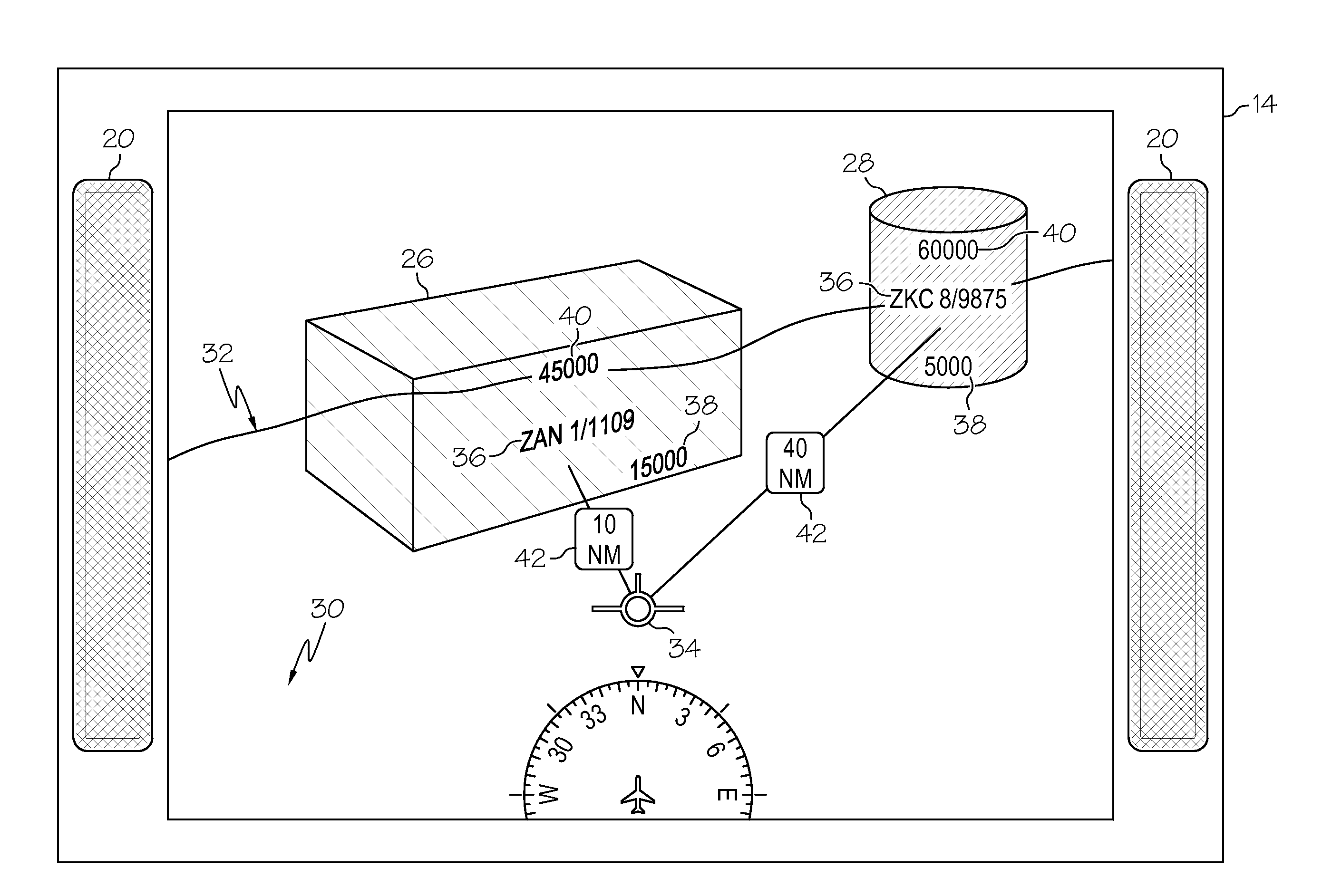 System and method for informing an aircraft operator about a temporary flight restriction in perspective view